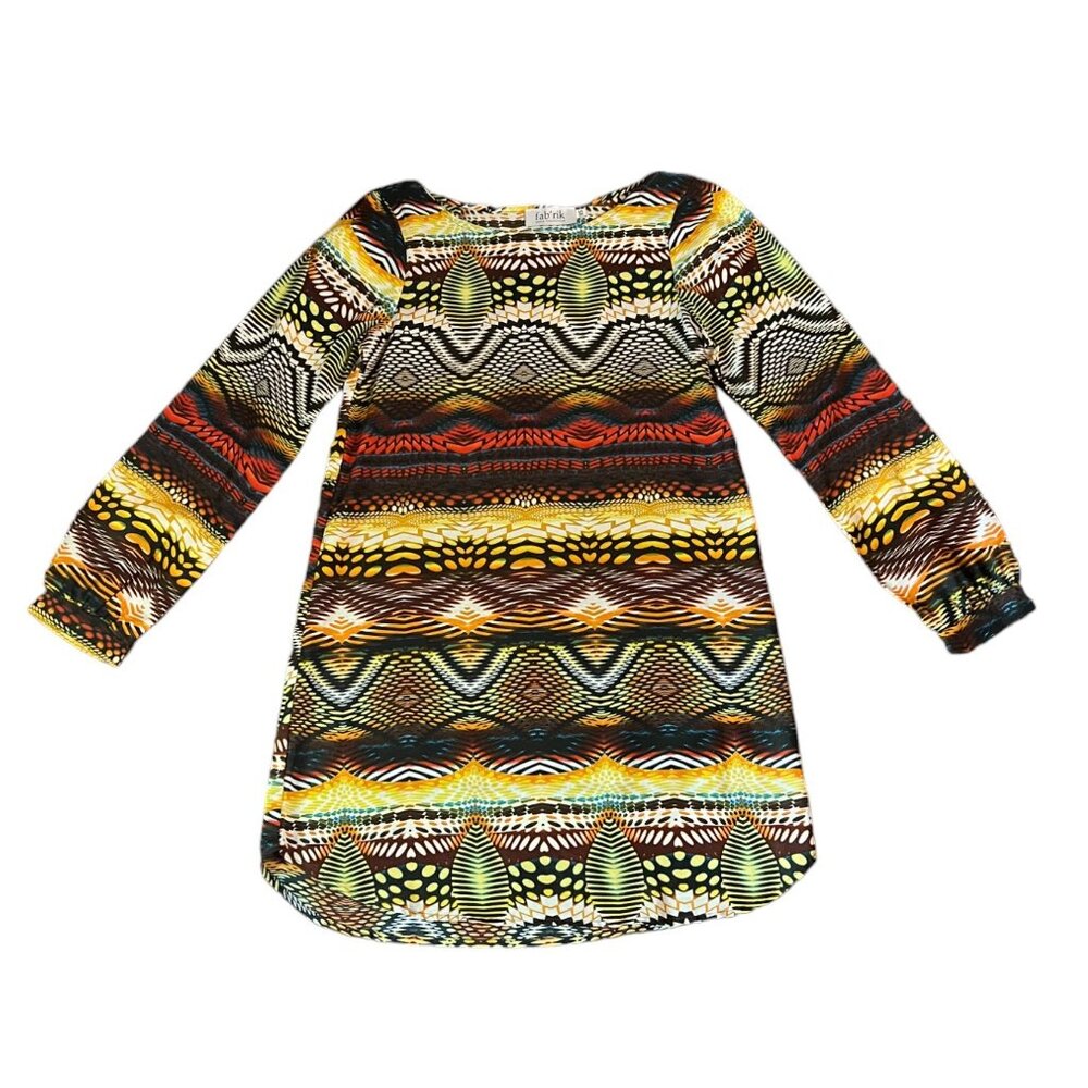 Fab Rik White Collection Colorful Patterned Tunic, Size Xs View 3